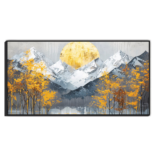 Golden Sunrise in the Alpine Wilderness Canvas Wall Art