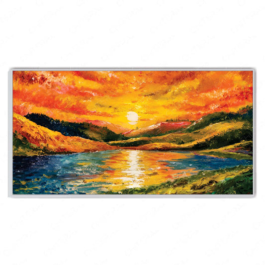 Sunset Reflections – Vibrant Nature Canvas Wall Art