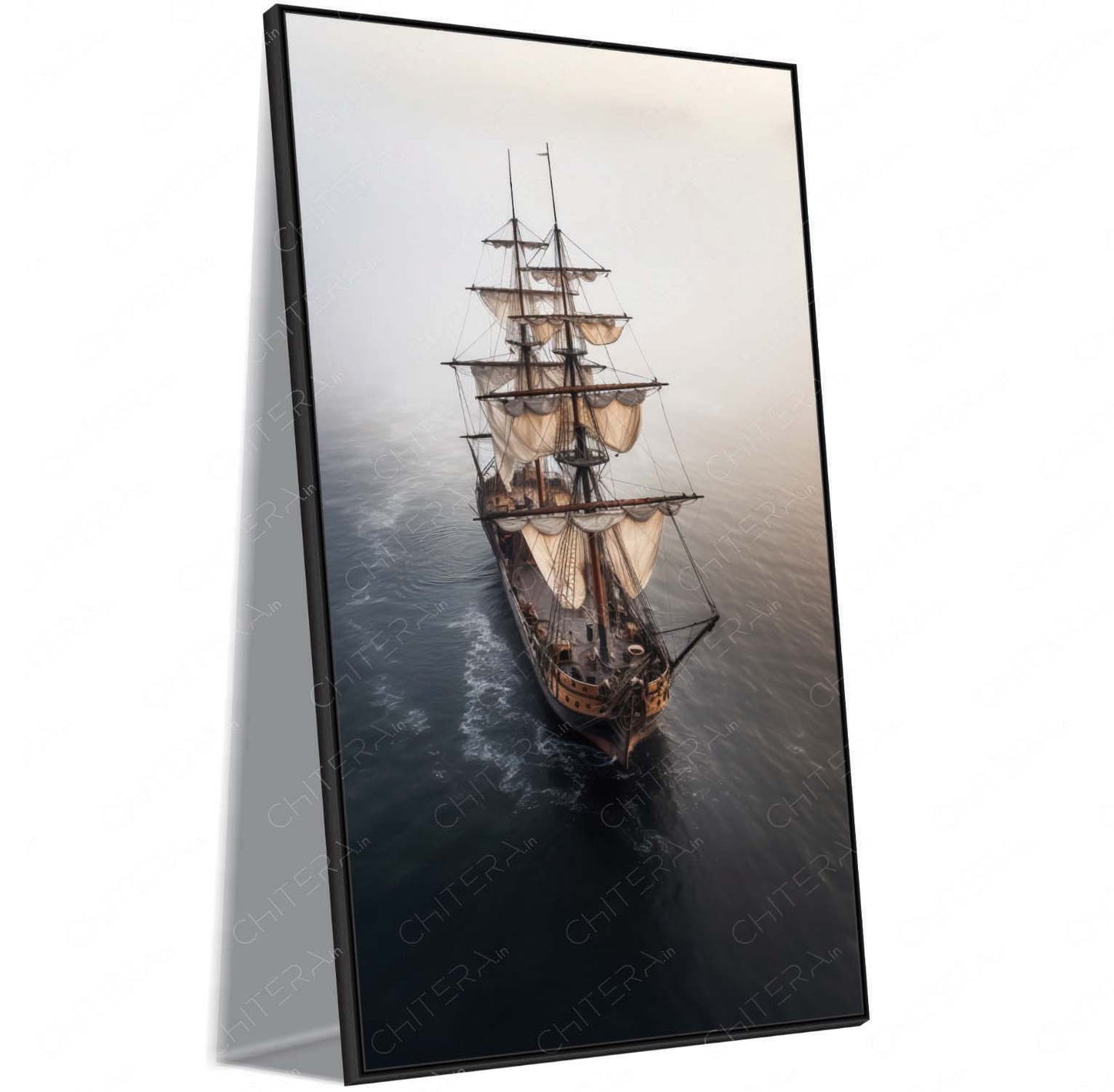 Vintage Tall Ship in Ocean Serenity Canvas Wall Art