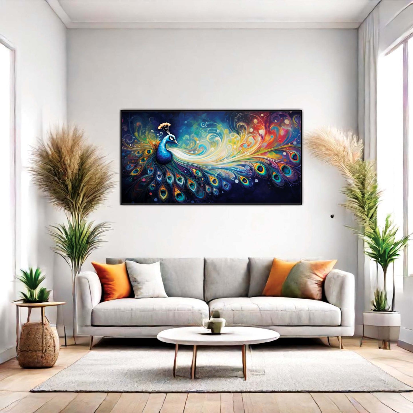Peacock Spectrum Canvas Wall Art