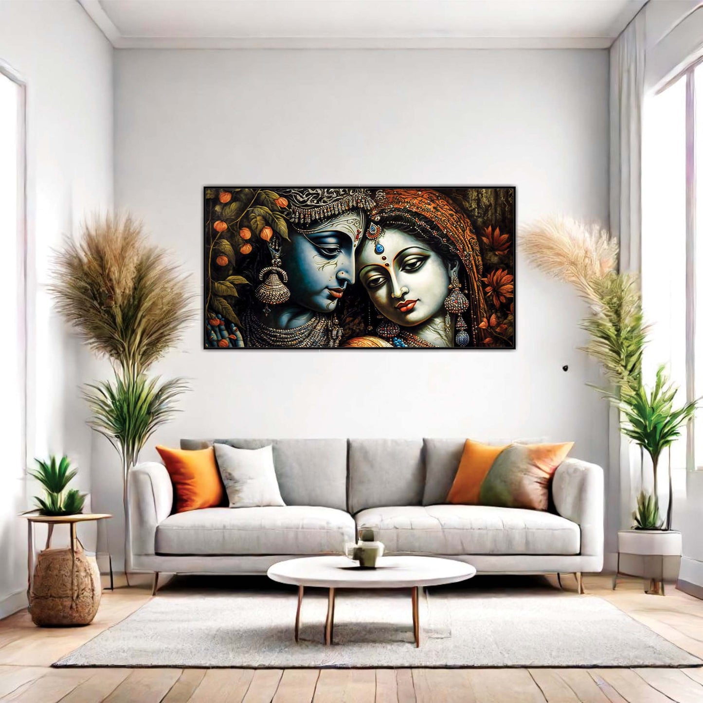 Krishna with Radha Canvas Wall Art.