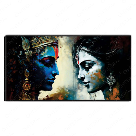 Radha-Krishna Divine Love Canvas Wall Art