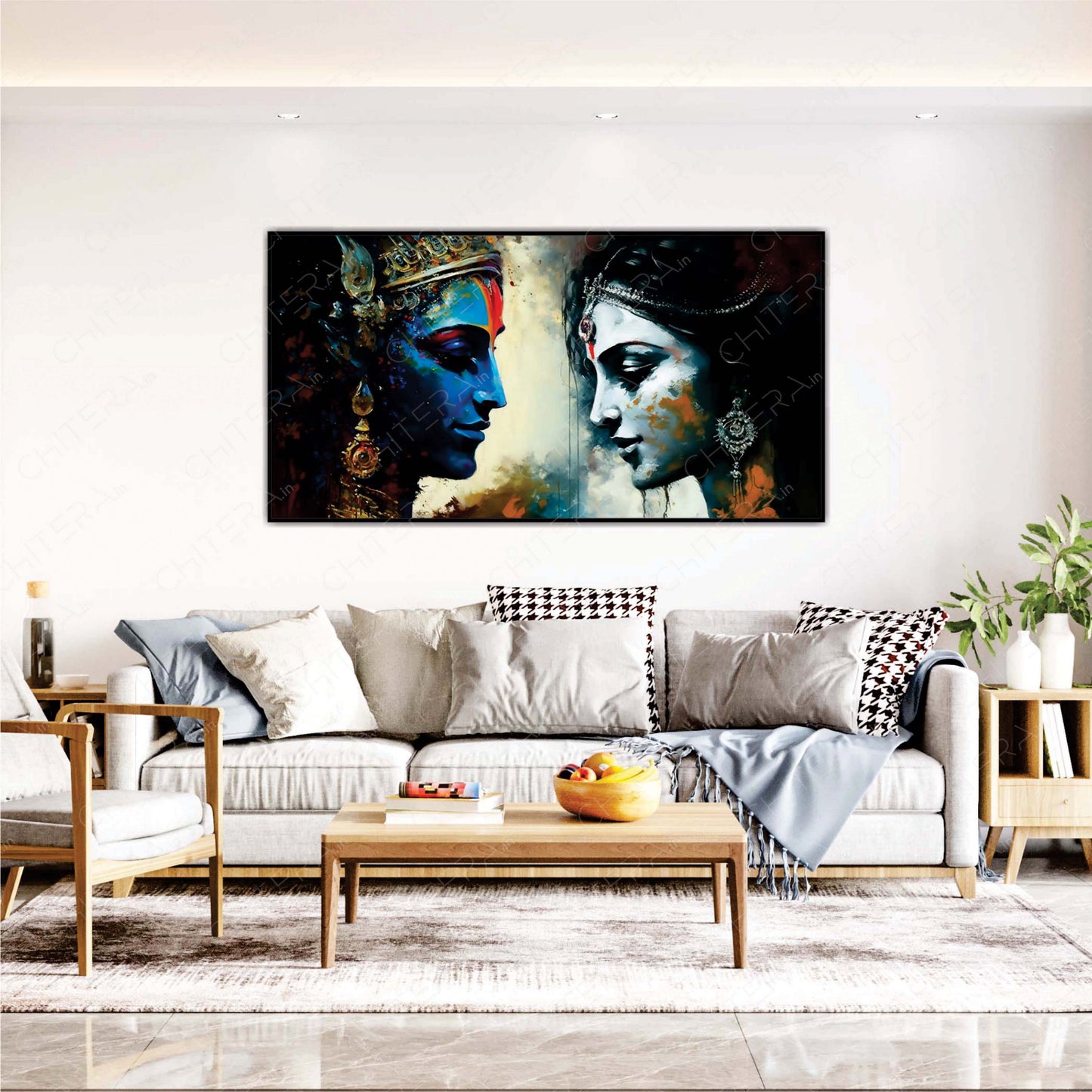 Radha-Krishna Divine Love Canvas Wall Art
