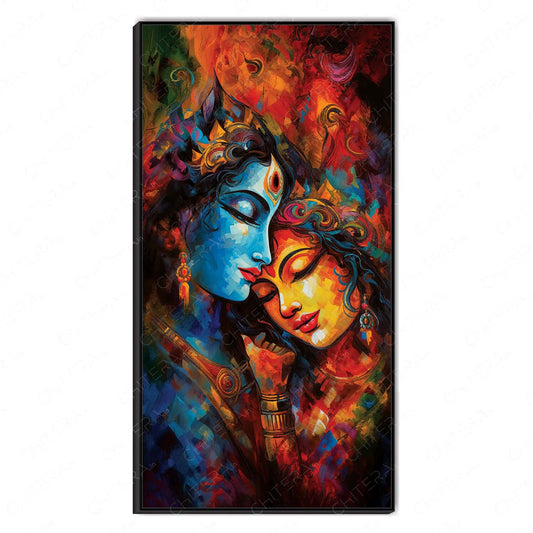Spiritual Harmony of Radha Krishna Canvas Wall Art