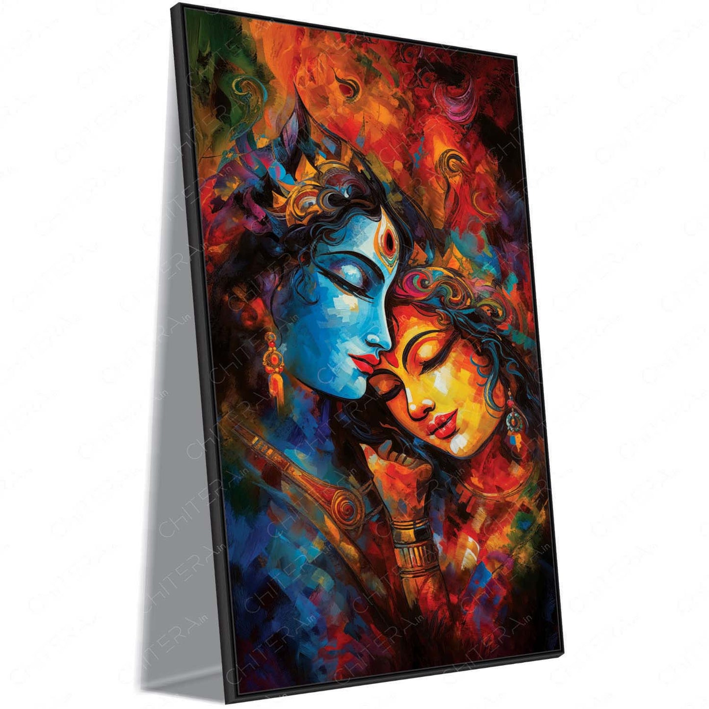 Spiritual Harmony of Radha Krishna Canvas Wall Art