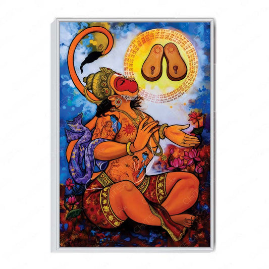 Divine Devotion: Shri Hanuman in Bhakti Canvas Wall Art