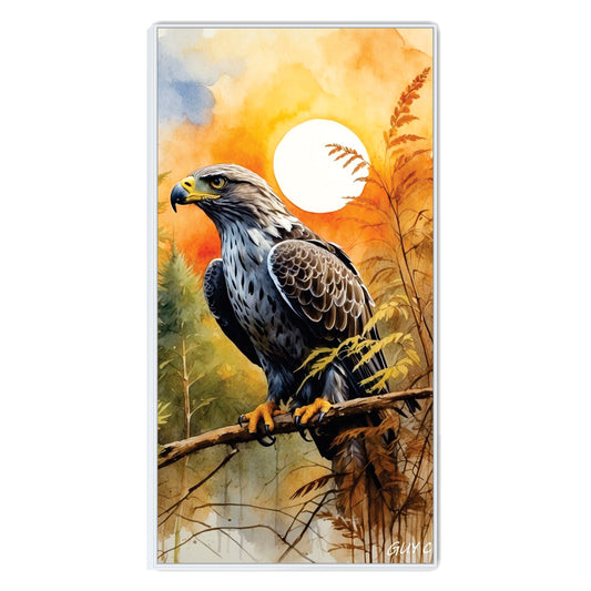 Eagle in the Ember Sky Canvas Wall Art