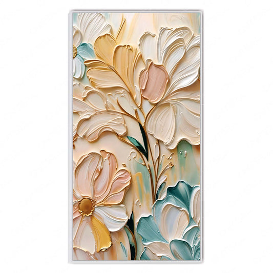 Blush and Gold Harmony floral canvas wall art by Chitera with textured elegant flowers for modern interiors