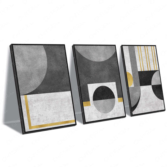 Modern Geometry Trio Canvas Wall Art