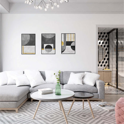 Modern Geometry Trio Canvas Wall Art