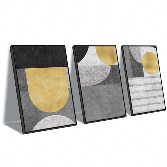 Modern Luxe Geometry Trio Canvas Wall Art