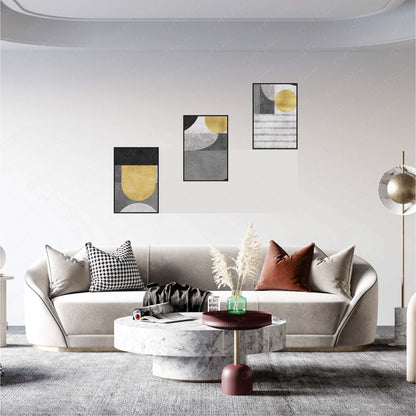 Modern Luxe Geometry Trio Canvas Wall Art