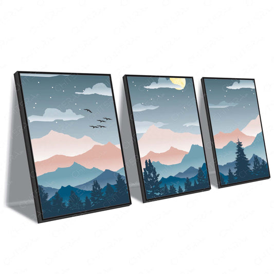 Evening Glow Trio Canvas Wall Art