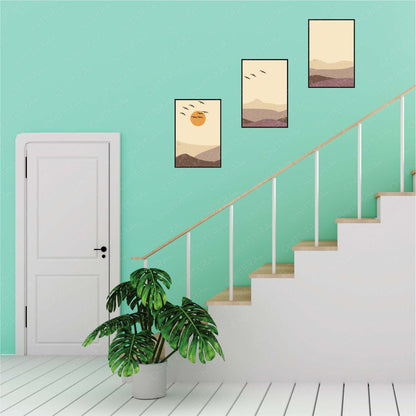 Golden Horizon Trio Canvas Wall Art