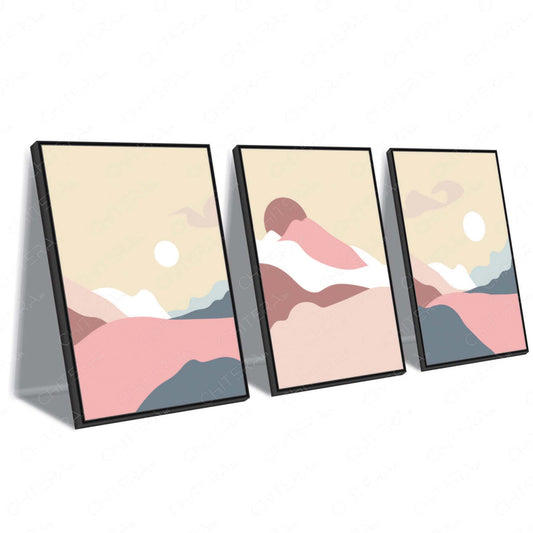 Pastel Peaks Trio Canvas Wall Art