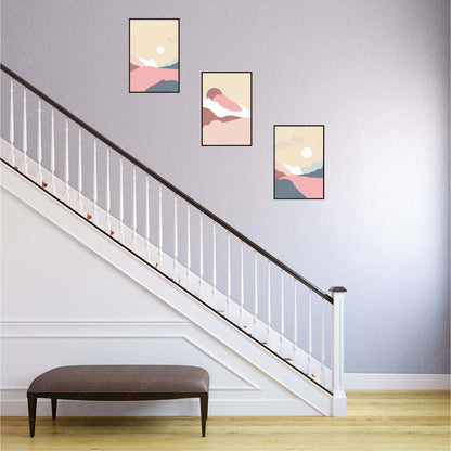 Pastel Peaks Trio Canvas Wall Art