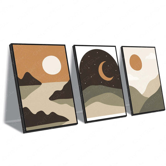 Earthy Skies Trio Canvas Wall Art