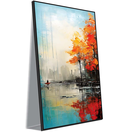 Crimson Reflections Canvas Wall Art