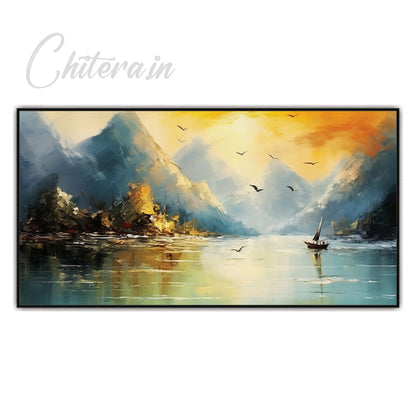 Abstract boating view Canvas Print Wall Painting