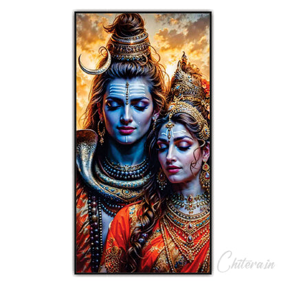 Lord Shiva Parvati Canvas Print Wall Painting