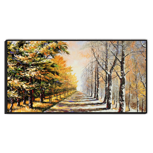 Path of Two Seasons Canvas Wall Art