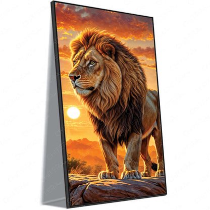 Lion King of the Jungle – Regal Sunset Canvas Wall Art