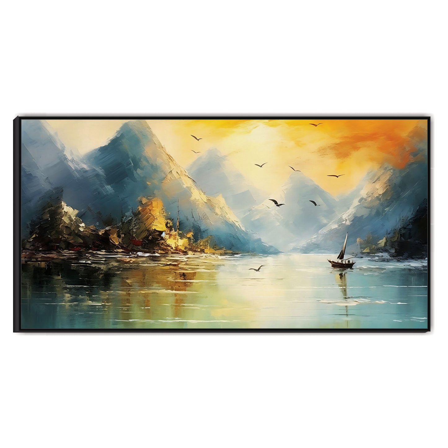 Abstract boating view Canvas Print Wall Painting