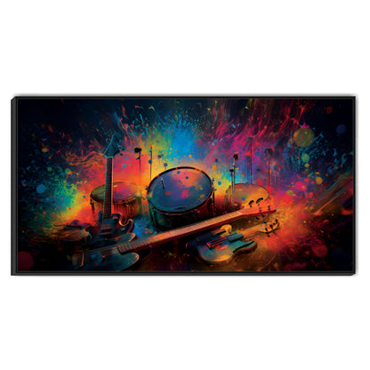 Colorful Poster Drum Set Canvas Print Wall Painting