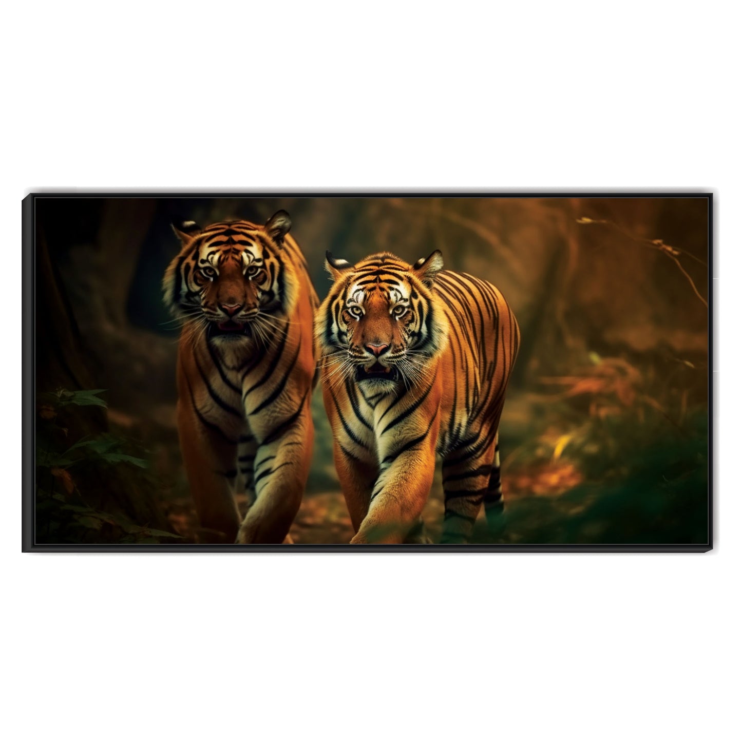 Tiger Staring Landscape wildlife Canvas Art