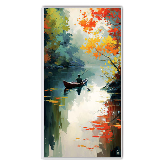 Reflections of Fall: Serene Lake Escape Canvas Wall Art