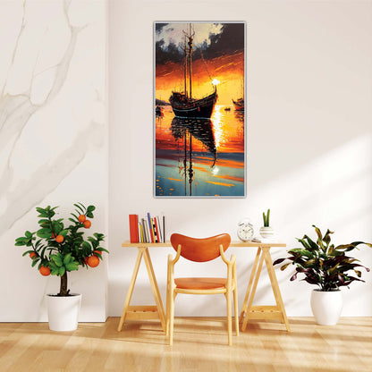 Golden Horizon: Sail Into the Sunset Canvas Wall Art