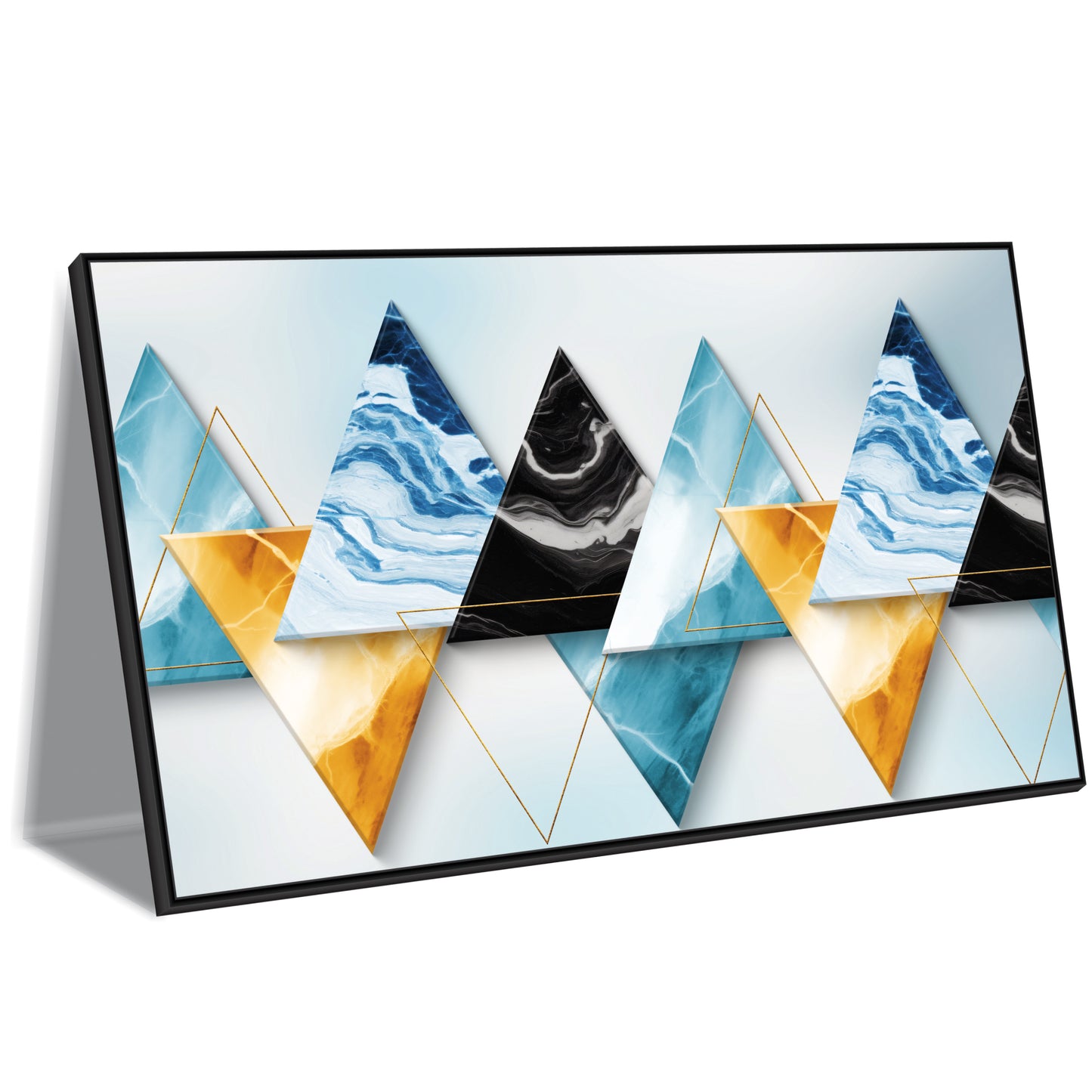 Geometric Marble Triangle Canvas Wall Art.
