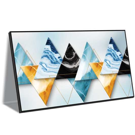 Geometric Marble Triangle Canvas Wall Art.
