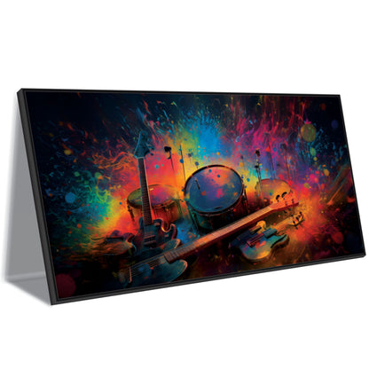 Colorful Poster Drum Set Canvas Print Wall Painting