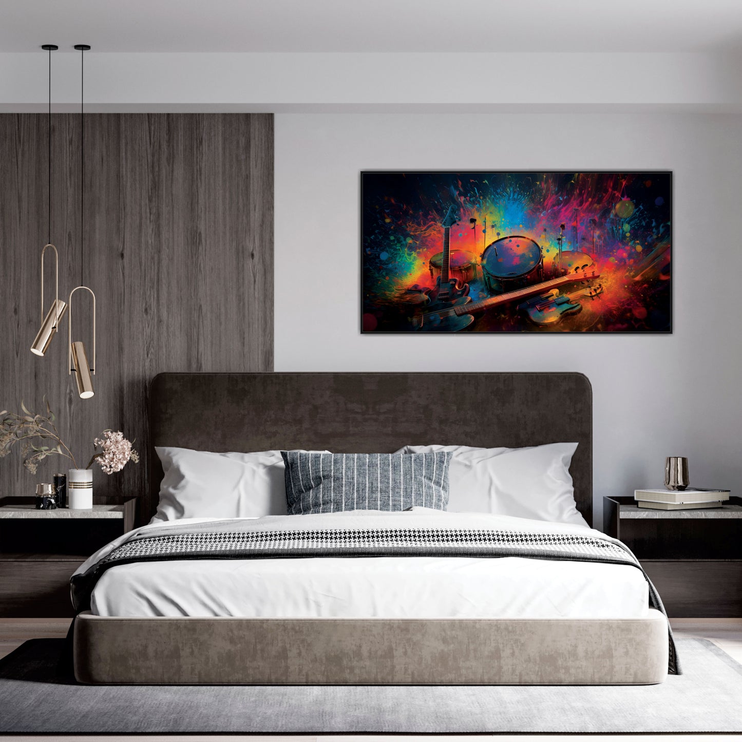 Colorful Poster Drum Set Canvas Print Wall Painting