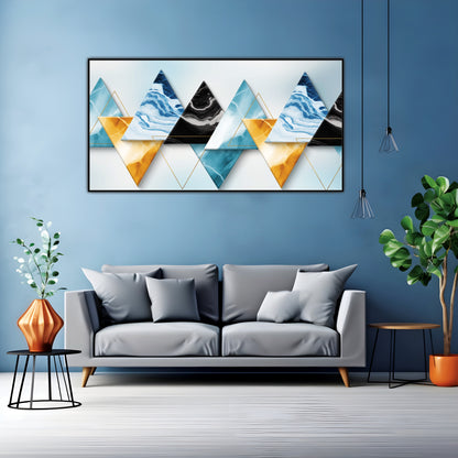 Geometric Marble Triangle Canvas Wall Art.