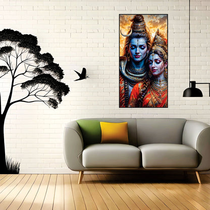 Lord Shiva Parvati Canvas Print Wall Painting