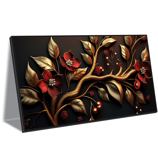 Golden Twilight Bloom Canvas Wall Art