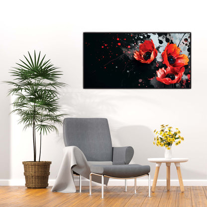 Poppies in the Dark Canvas Wall Art