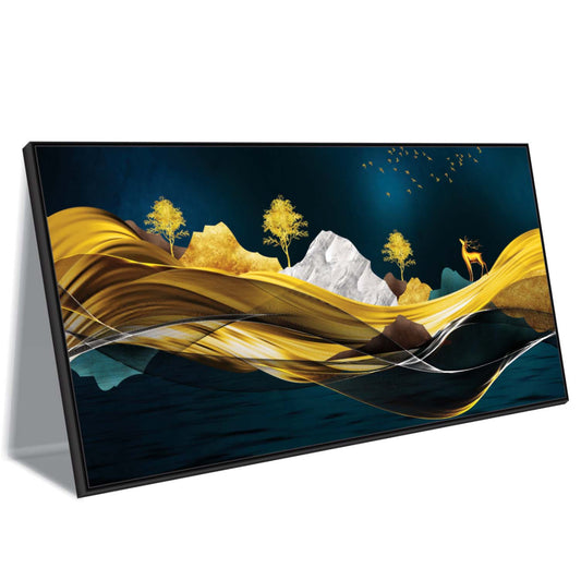 Golden Veins of the Earth Canvas Wall Art