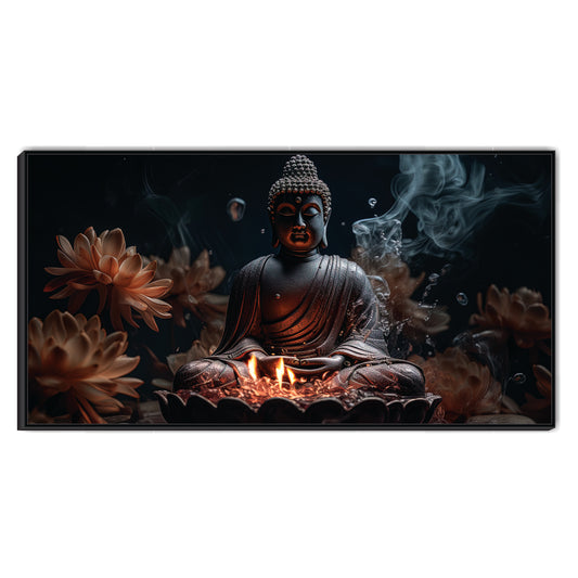 Mystic Bloom of Fire Canvas Wall Art