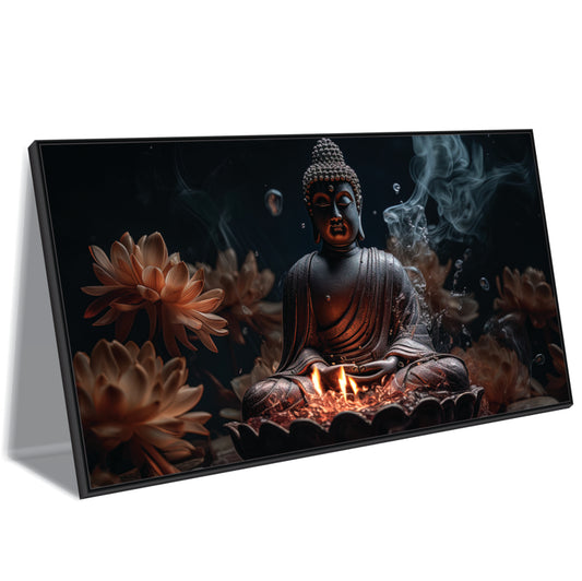 Mystic Bloom of Fire Canvas Wall Art