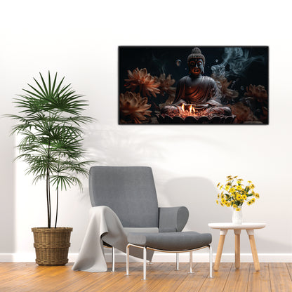 Mystic Bloom of Fire Canvas Wall Art