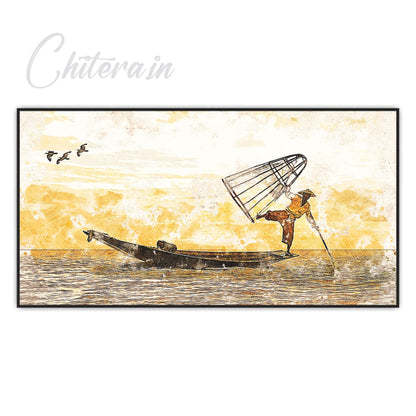 Abstract boating view Canvas Print Wall Painting