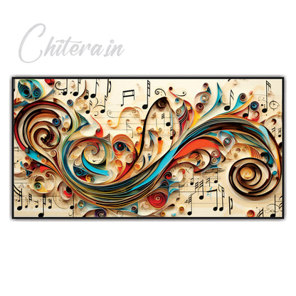 3D Quilling Music Canvas Print Wall Painting