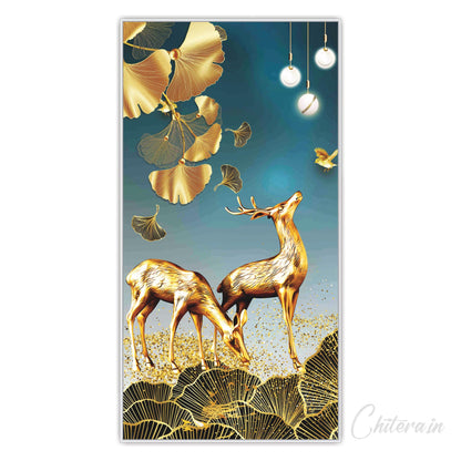 Golden deer Canvas art Print Wall Painting