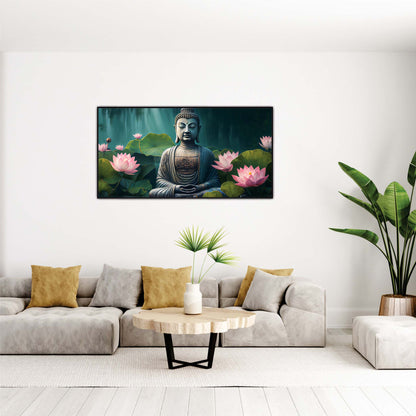 Lotus Serenity Buddha Canvas Wall Art