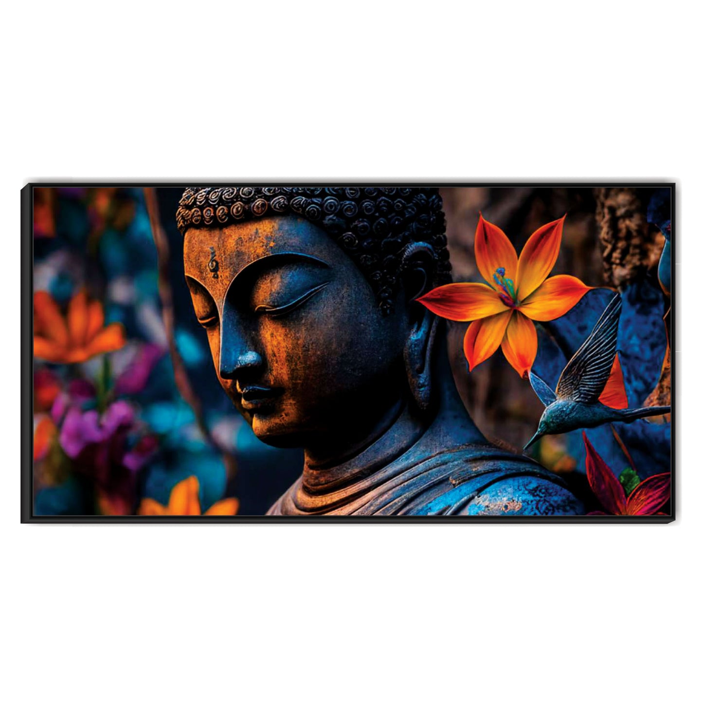 3D Flower Buddha Canvas Art Canvas Print Wall Painting