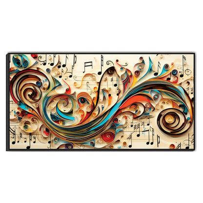 3D Quilling Music Canvas Print Wall Painting