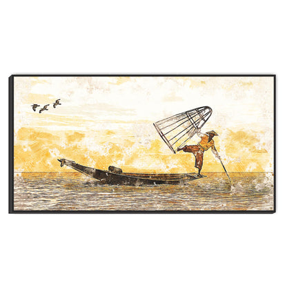 Abstract boating view Canvas Print Wall Painting